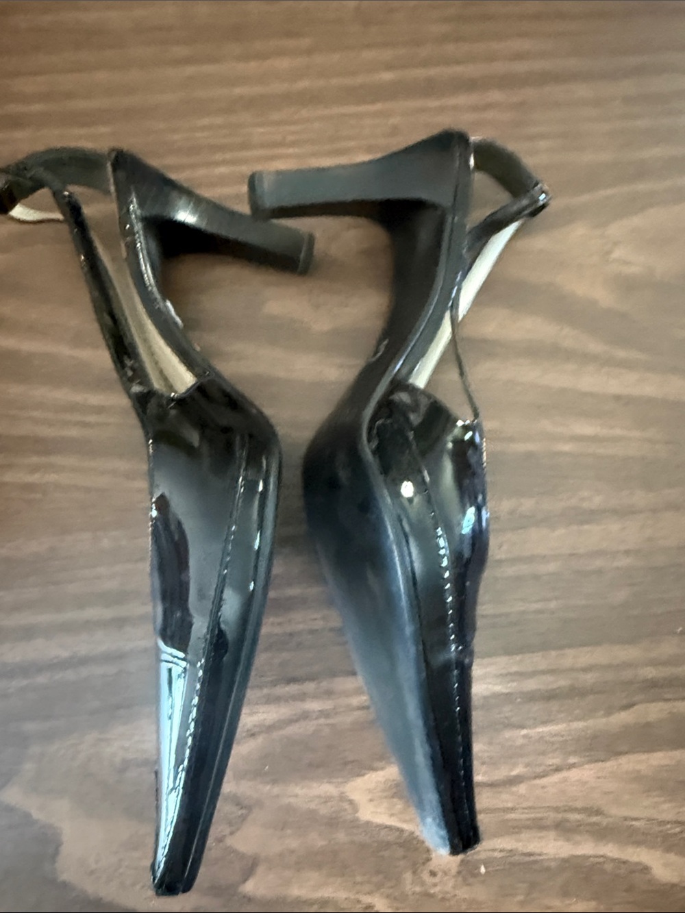 Unisa Black Patent Slingback Heels - Picture 2 of 3